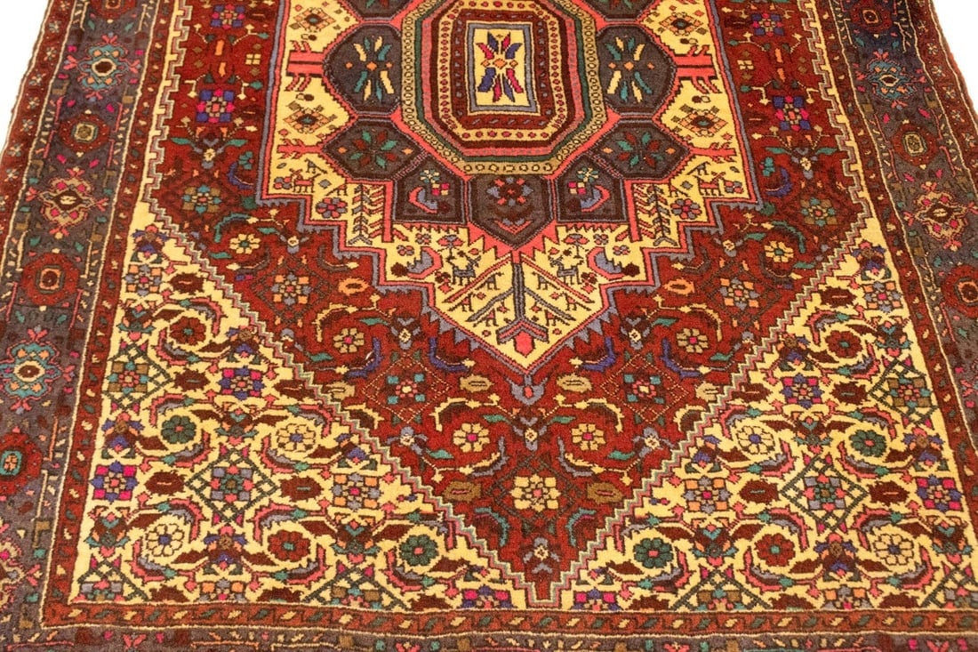 Vintage Geometric 3'4X5'8 Bidjar Persian Rug - 13