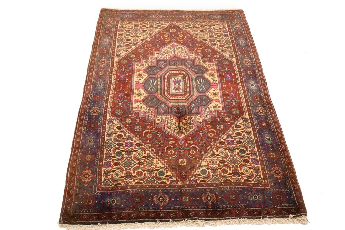 Vintage Geometric 3'4X5'8 Bidjar Persian Rug - 14