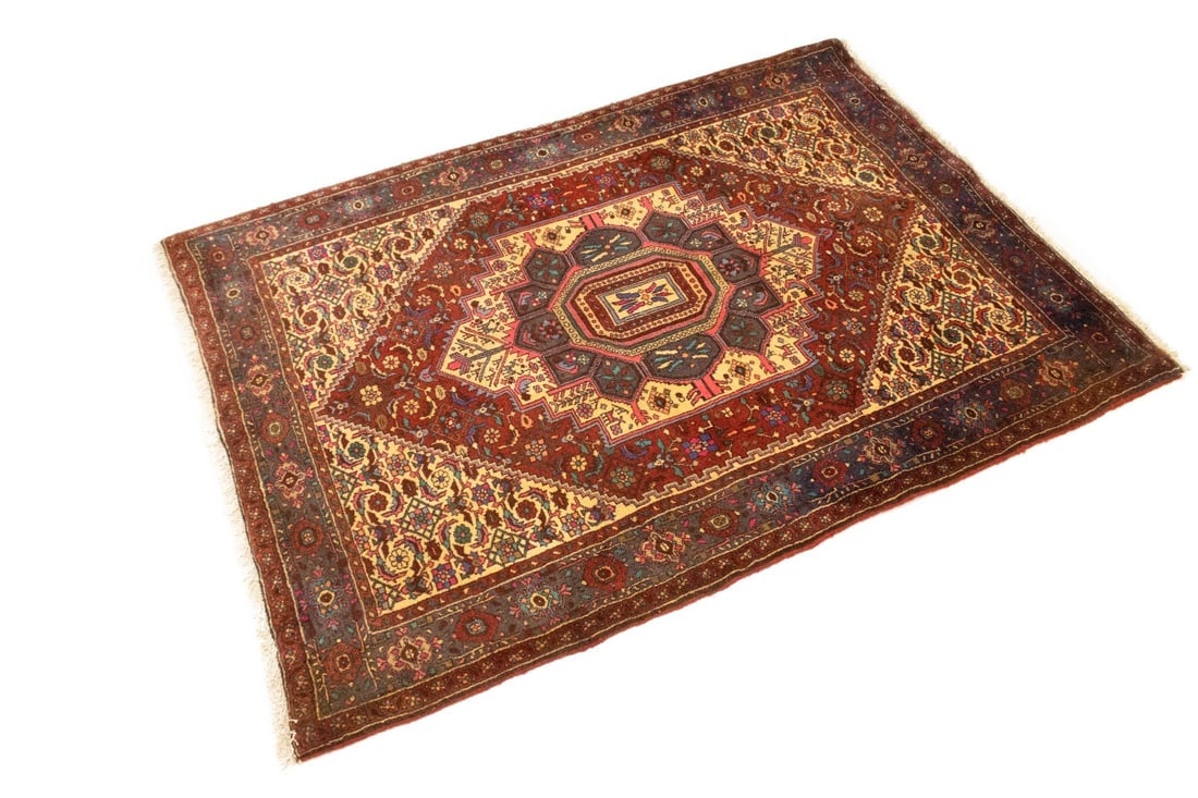 Vintage Geometric 3'4X5'8 Bidjar Persian Rug - 4