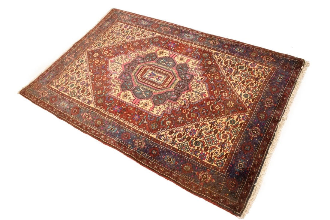 Vintage Geometric 3'4X5'8 Bidjar Persian Rug - 5