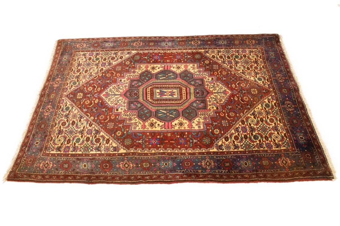 Vintage Geometric 3'4X5'8 Bidjar Persian Rug - 6