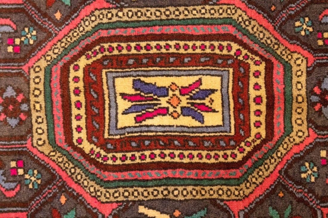 Vintage Geometric 3'4X5'8 Bidjar Persian Rug - 8