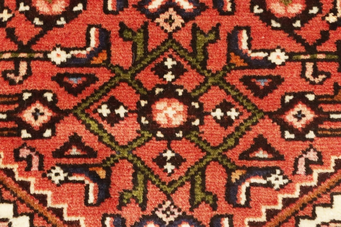 Vintage Bittersweet Red Tribal 3X13 Hamedan Persian Runner Rug - 14
