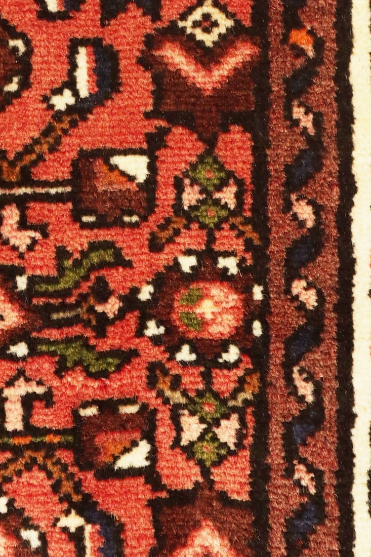 Vintage Bittersweet Red Tribal 3X13 Hamedan Persian Runner Rug - 15