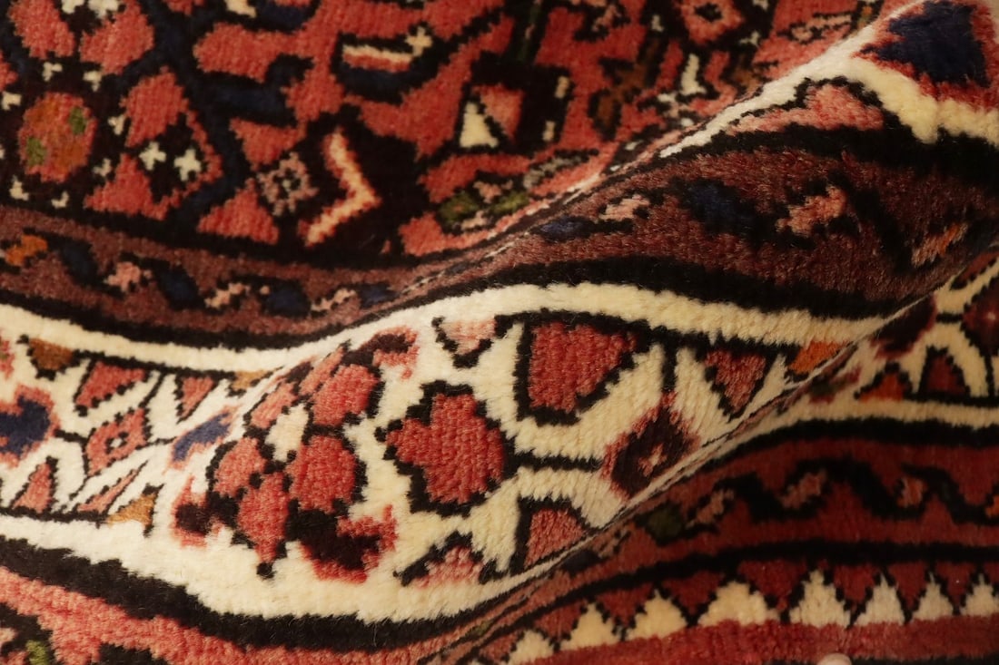 Vintage Bittersweet Red Tribal 3X13 Hamedan Persian Runner Rug - 17