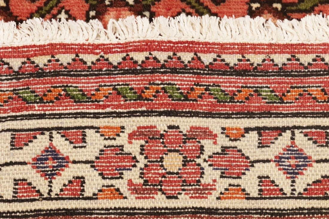 Vintage Bittersweet Red Tribal 3X13 Hamedan Persian Runner Rug - 19