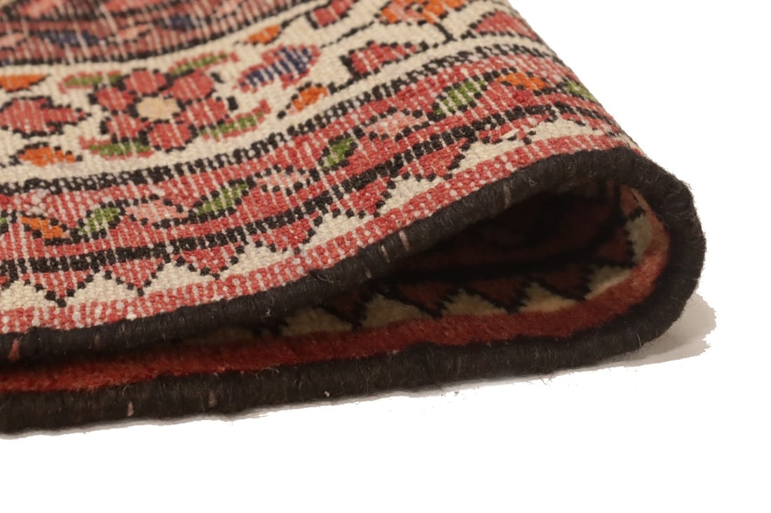 Vintage Bittersweet Red Tribal 3X13 Hamedan Persian Runner Rug - 20