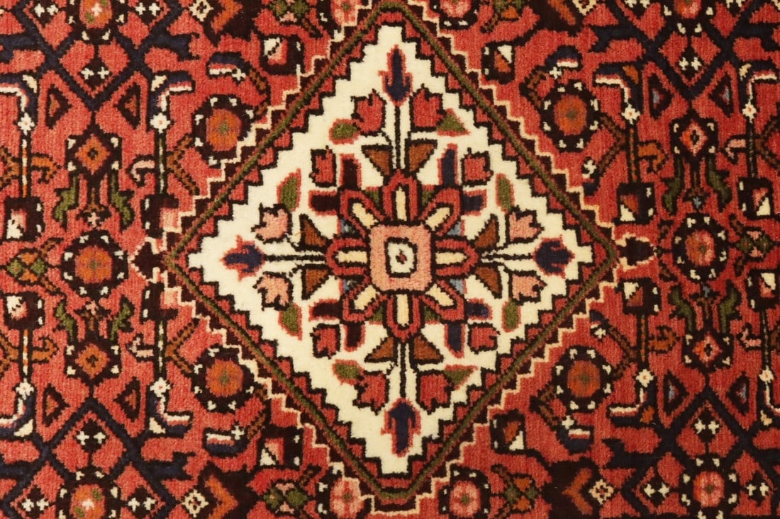 Vintage Bittersweet Red Tribal 3X13 Hamedan Persian Runner Rug - 8