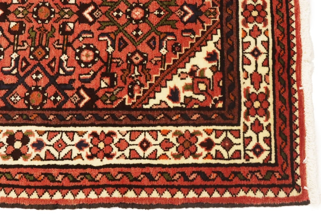 Vintage Bittersweet Red Tribal 3X13 Hamedan Persian Runner Rug - 9