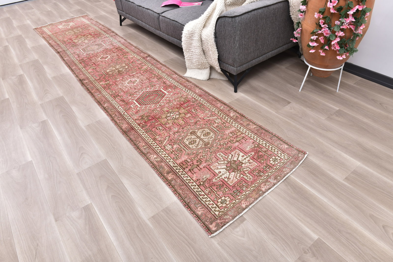 2'6'' x 12'11'' Unique Handmade Vintage Rug - 242372 - 2