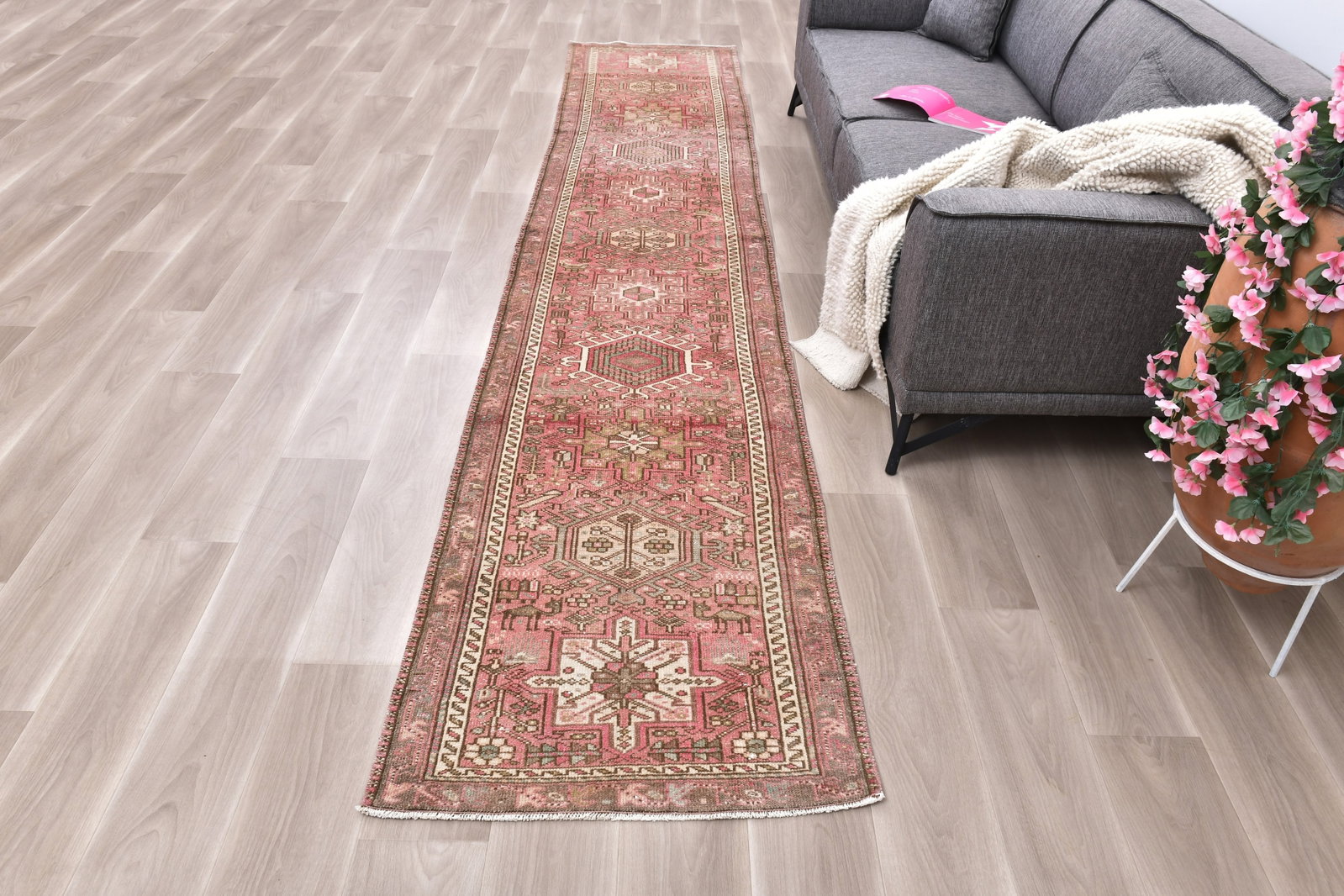2'6'' x 12'11'' Unique Handmade Vintage Rug - 242372 - 3