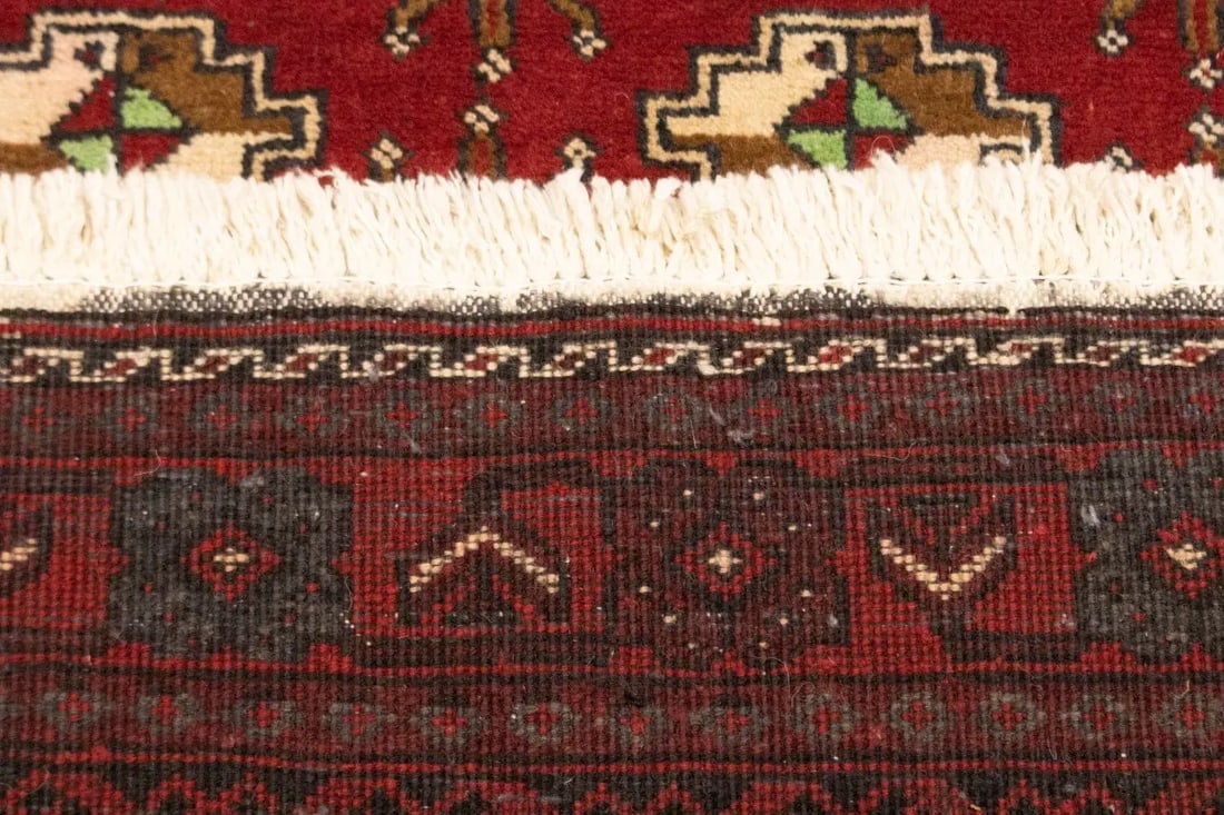 Vintage Red Tribal 3'6X6'9 Turkoman Persian Rug - 18