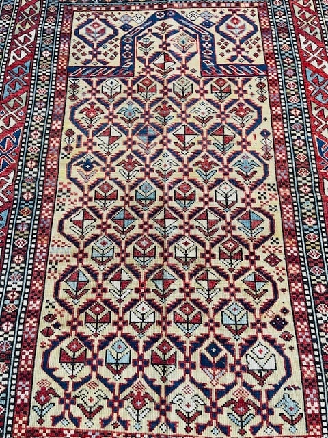 Antique Prayer Shirvan Caucasian Rug-4873 - 2