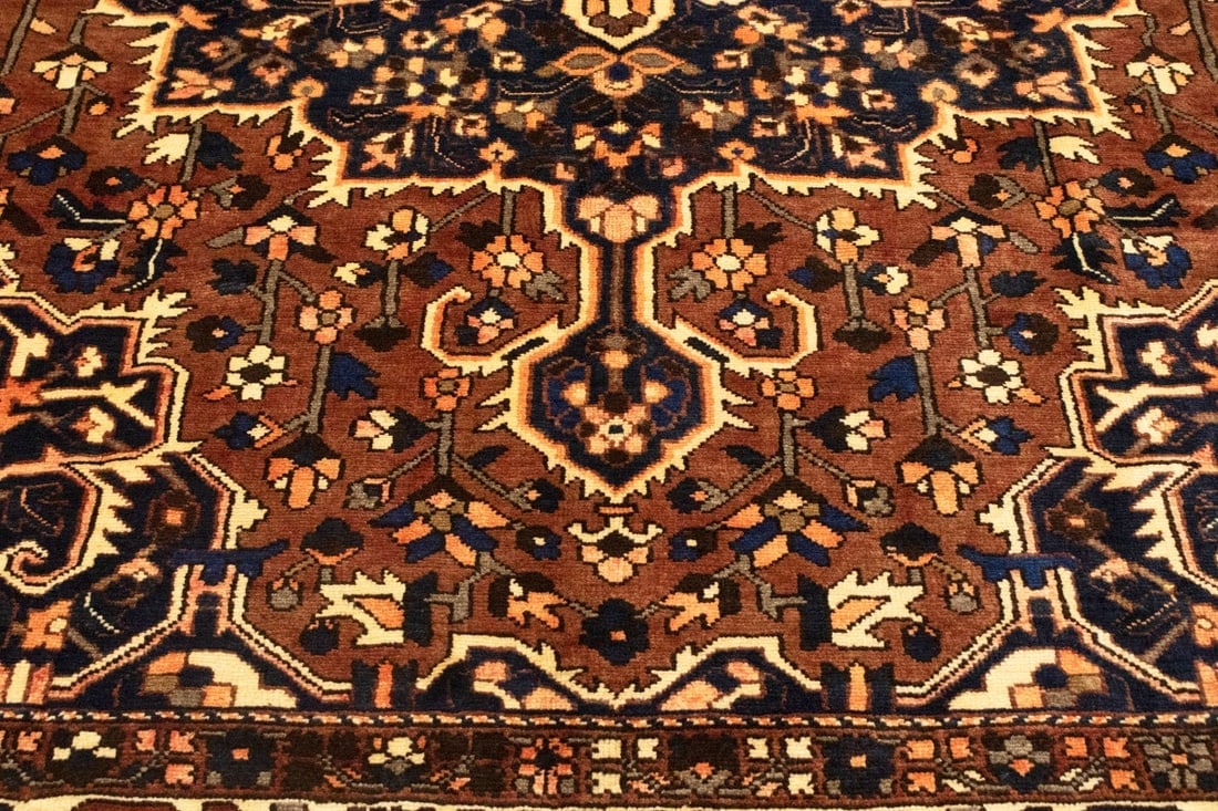 Vintage Brown Floral 10X12 Bakhtiari Persian Rug - 10