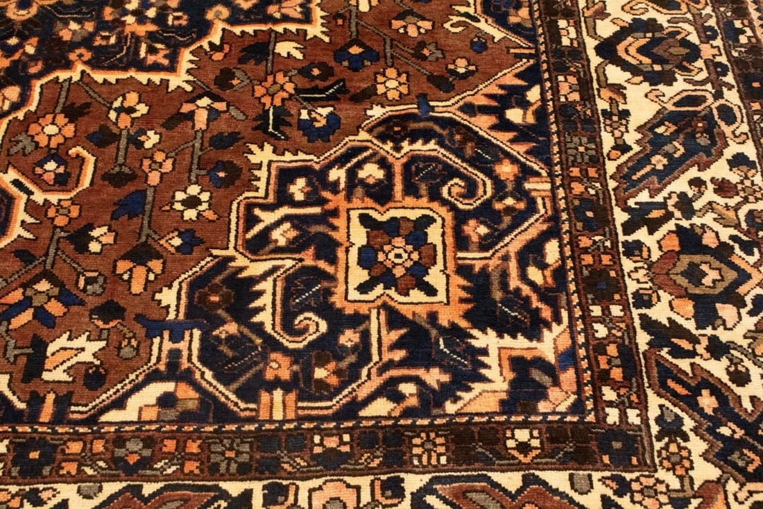 Vintage Brown Floral 10X12 Bakhtiari Persian Rug - 11