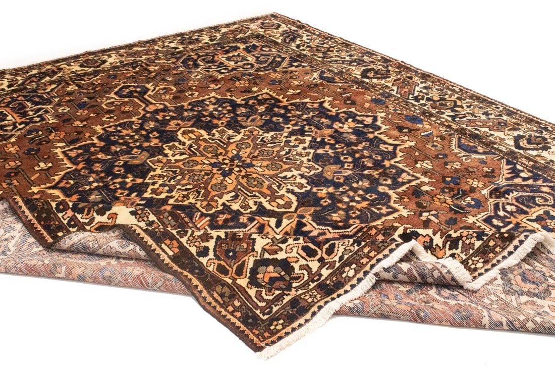 Vintage Brown Floral 10X12 Bakhtiari Persian Rug - 18