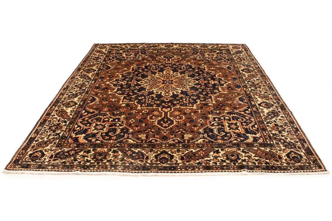 Vintage Brown Floral 10X12 Bakhtiari Persian Rug - 7