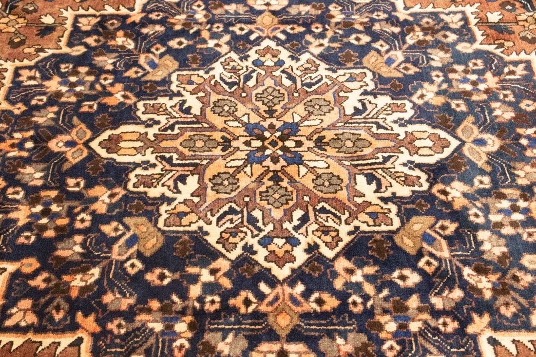 Vintage Brown Floral 10X12 Bakhtiari Persian Rug - 8