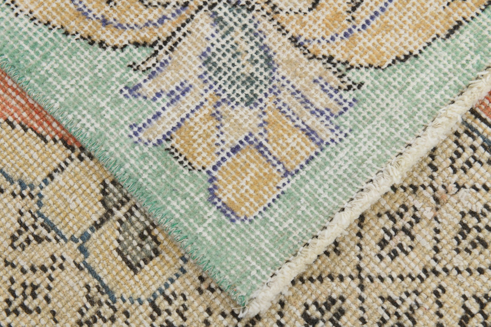 6'6'' x 10'2'' Handmade Vintage Wool Rug - 4679 - 17