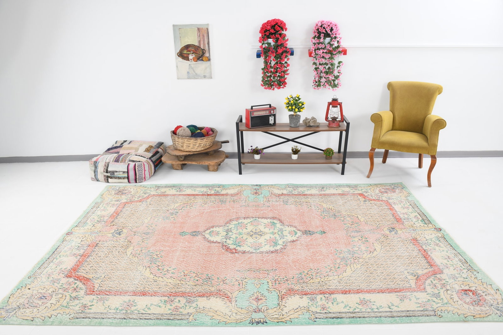 6'6'' x 10'2'' Handmade Vintage Wool Rug - 4679 - 2