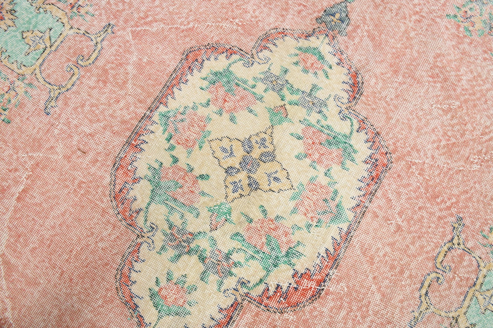 6'6'' x 10'2'' Handmade Vintage Wool Rug - 4679 - 6