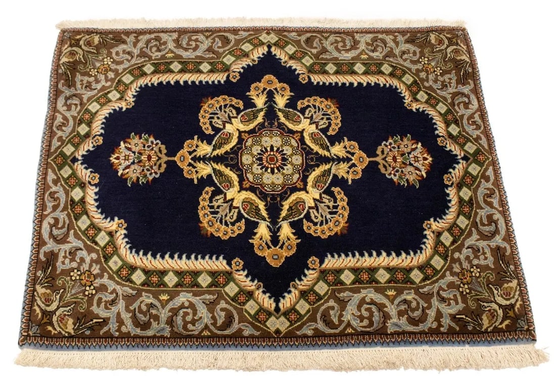 Vintage Pictorial Classic 2'6X3 Kashan Persian Rug - 12