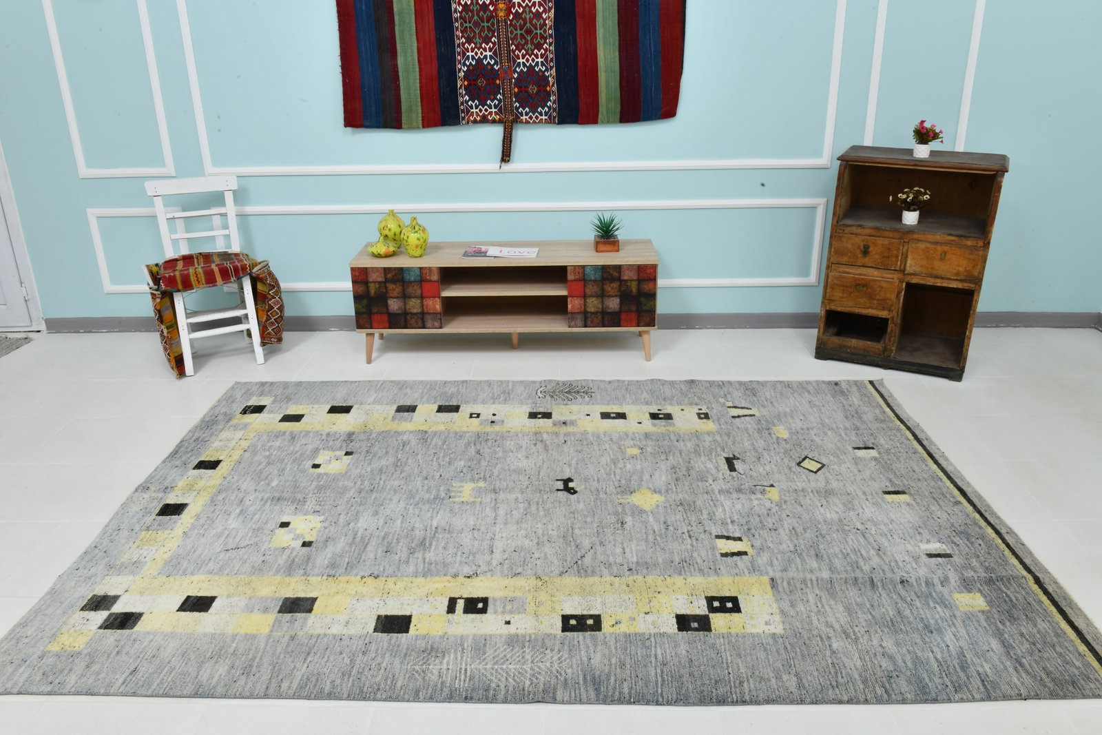 6'5'' x 9'6'' Turkish Vintage Runner Rug - 18995 - 2