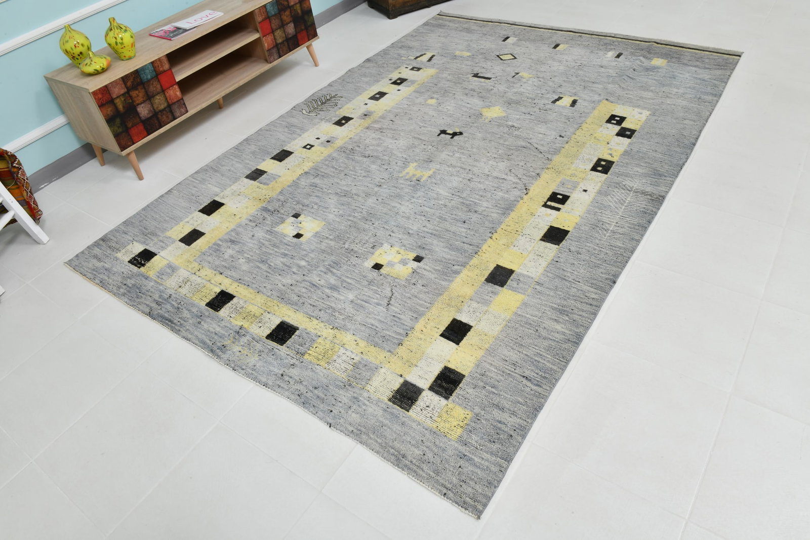 6'5'' x 9'6'' Turkish Vintage Runner Rug - 18995 - 4