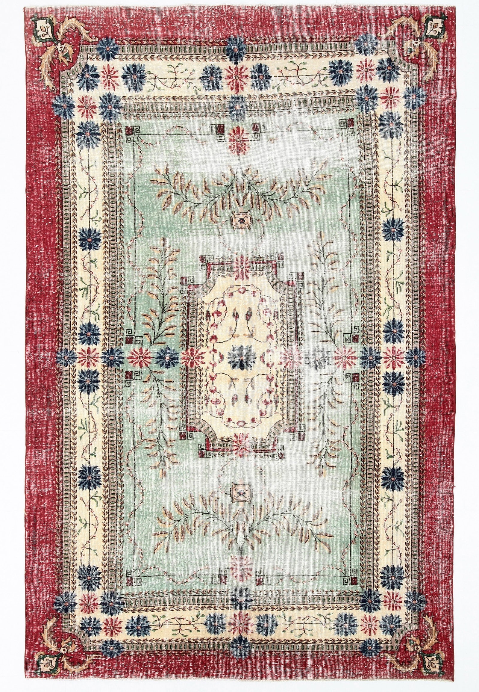 7'0'' x 10'11'' Vintage Wool Runner Rug - 1814: Title: 7'0'' x 10'11'' Vintage Wool Runner Rug - 1814 Description:7'0'' x 10'11'' Vintage Wool Runner Rug - 1814 Origin:Turkiye Date/Period:1960-90 Materials:Wool,Cotton Dimension:7'0''x10'11'' ft,