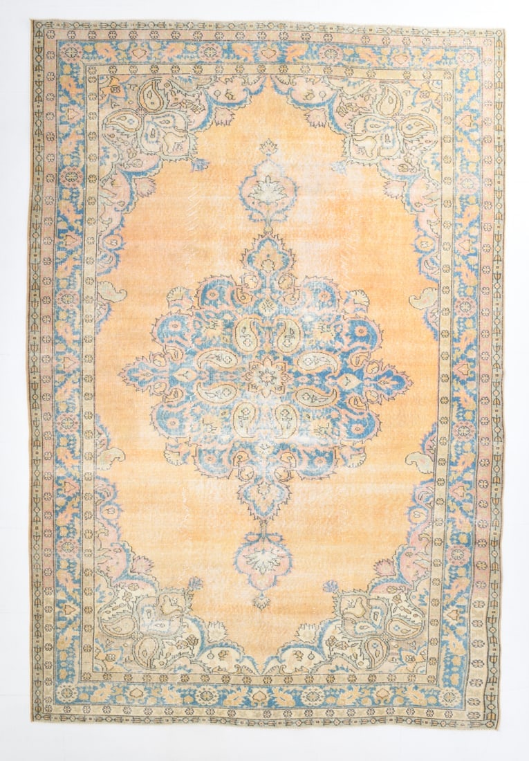 7'3'' x 10'9'' Turkish Vintage Runner Rug - 7320: Title: 7'3'' x 10'9'' Turkish Vintage Runner Rug - 7320 Description:7'3'' x 10'9'' Turkish Vintage Runner Rug - 7320 Origin:Turkiye Date/Period:1960-90 Materials:Wool,Cotton Dimension:7'3''x10'9'' ft,