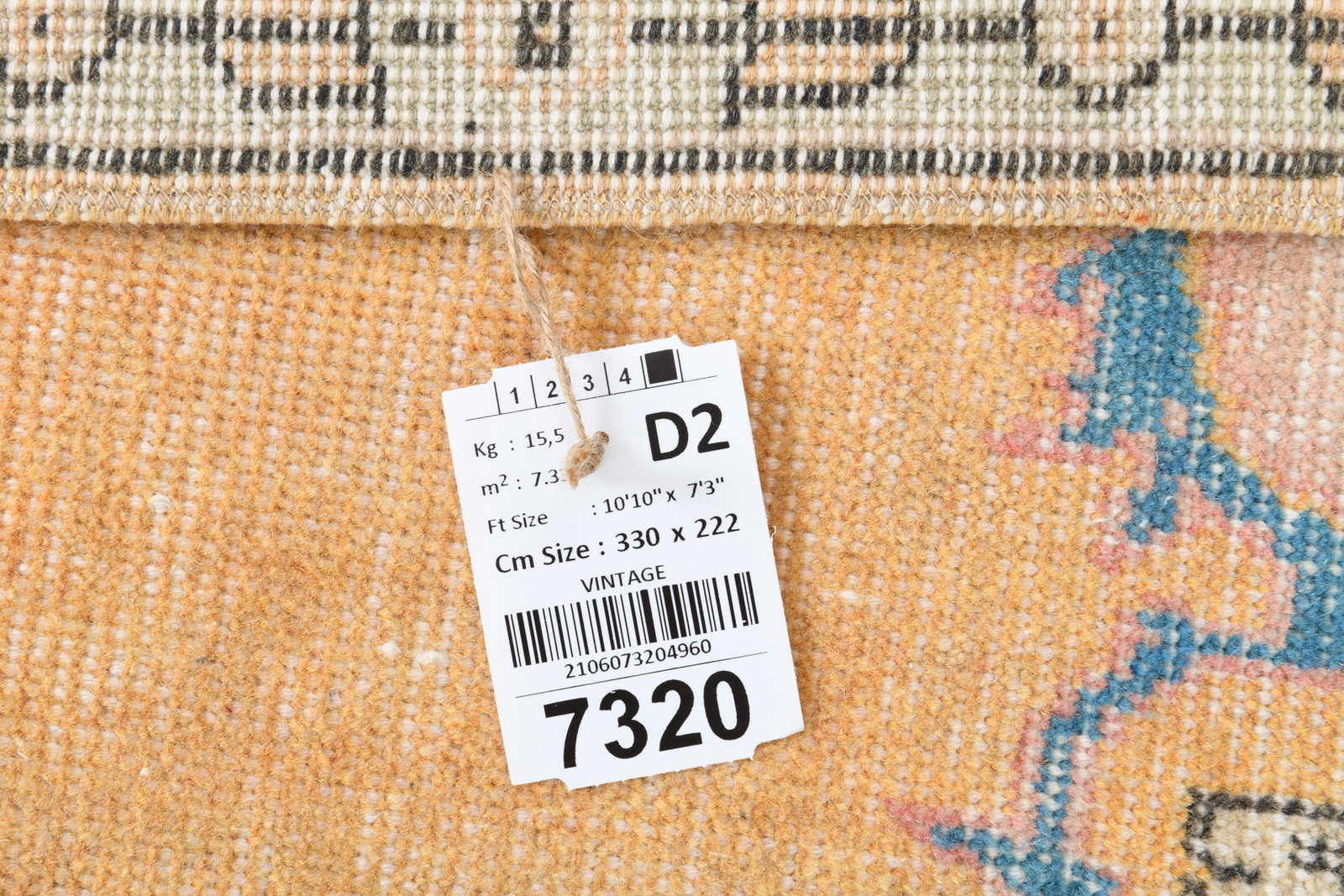 7'3'' x 10'9'' Turkish Vintage Runner Rug - 7320 - 20