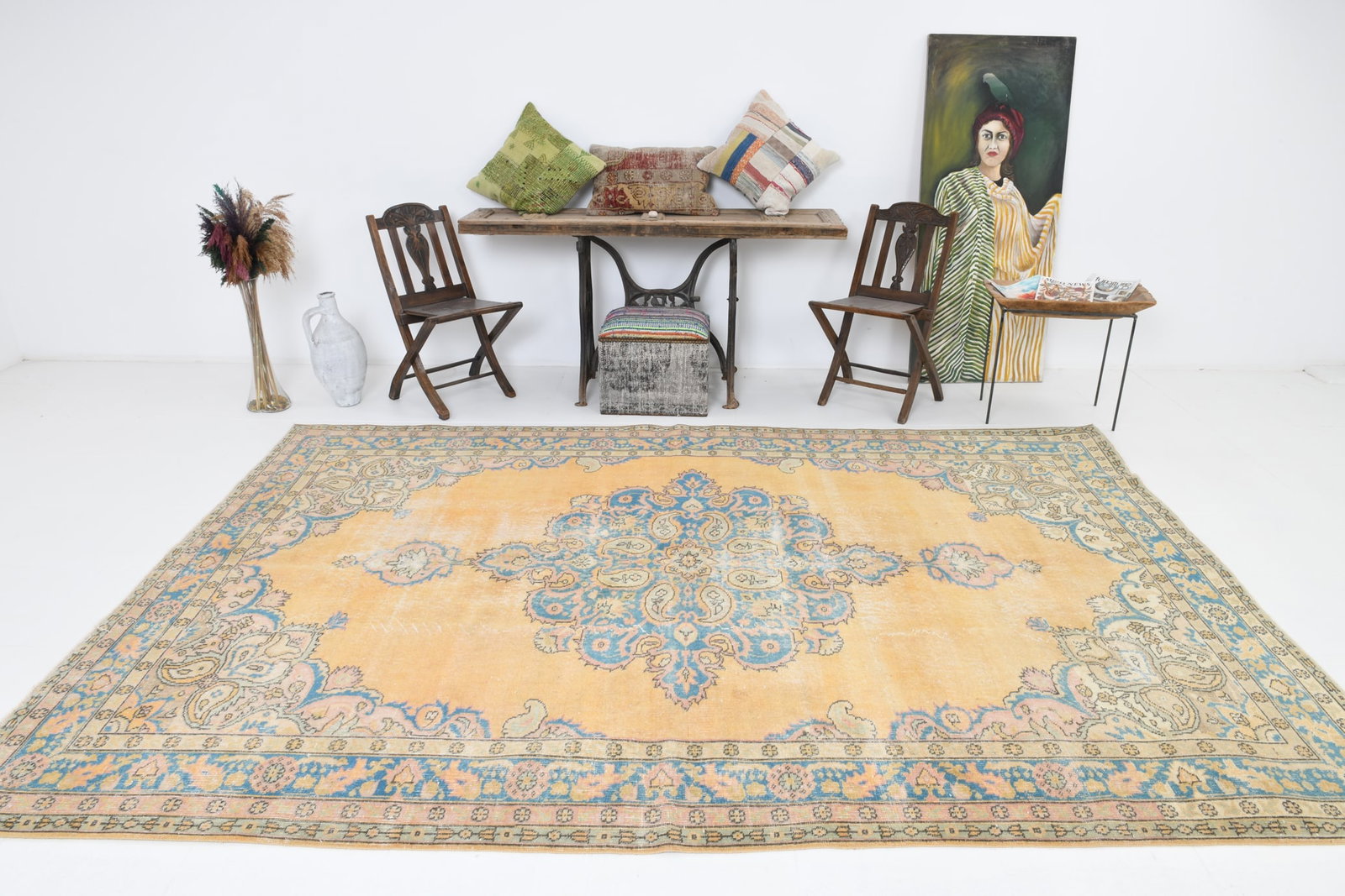 7'3'' x 10'9'' Turkish Vintage Runner Rug - 7320 - 2