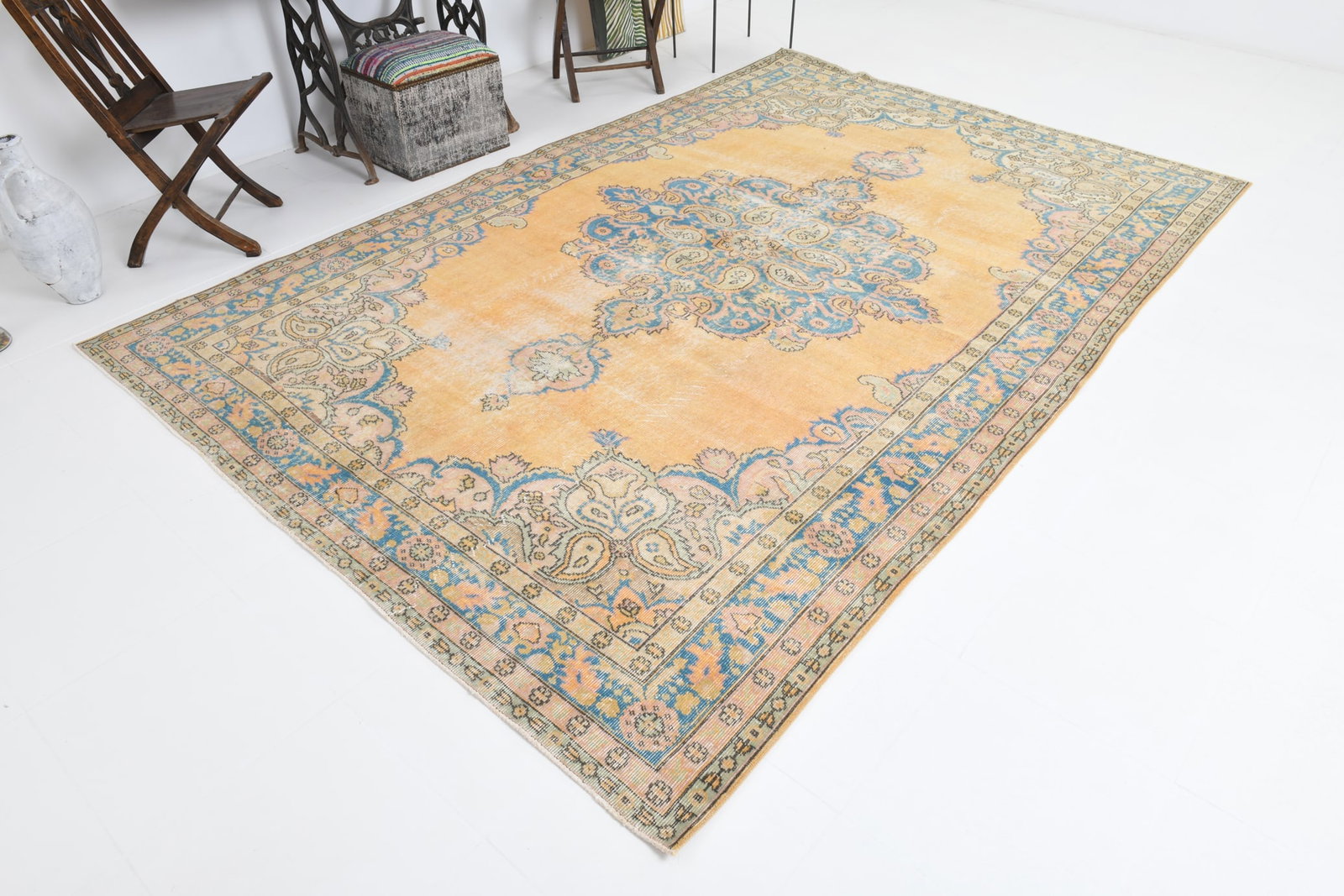 7'3'' x 10'9'' Turkish Vintage Runner Rug - 7320 - 4