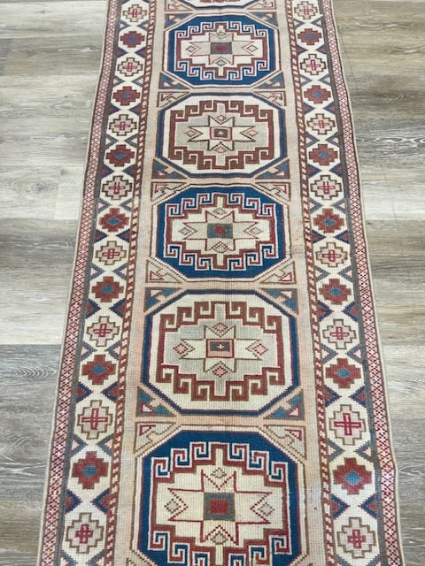 Antique Turkish kazak Caucucasian Runner-5358 - 3
