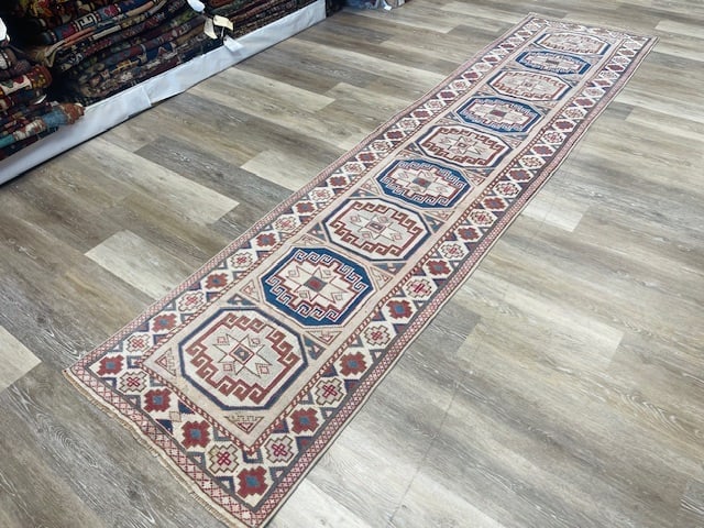 Antique Turkish kazak Caucucasian Runner-5358 - 6