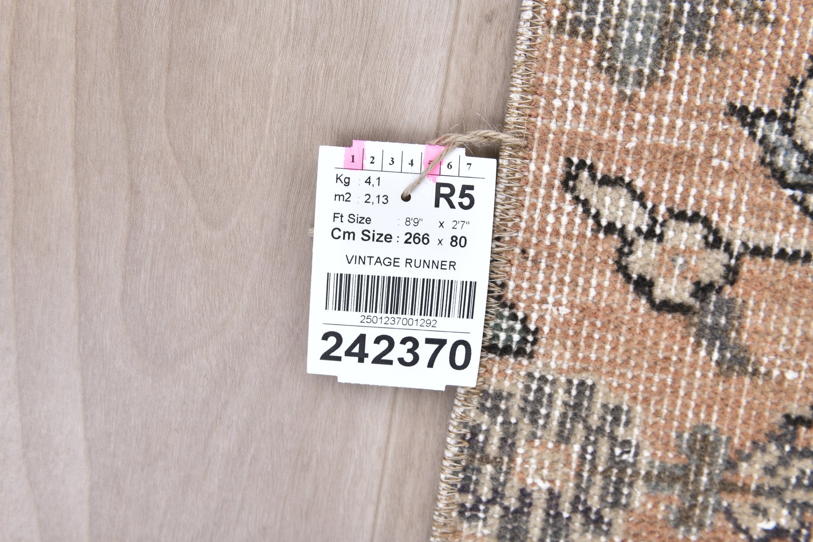 2'7'' x 8'8'' Handmade Vintage Wool Rug - 242370 - 13