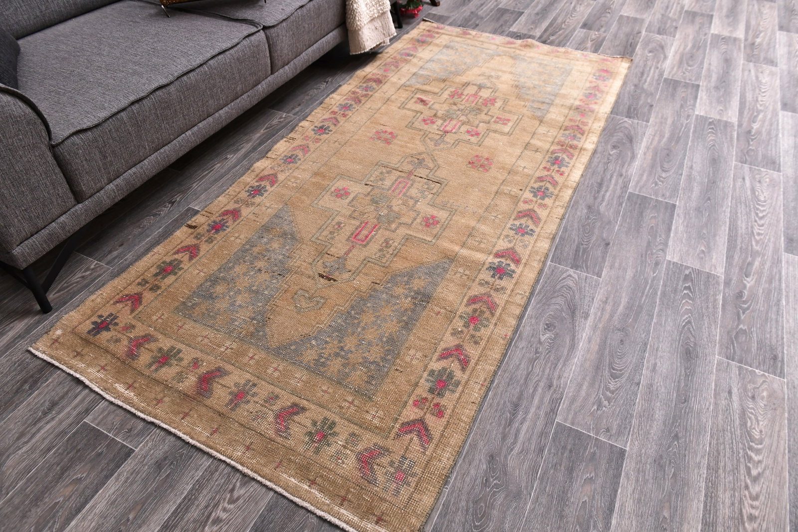 3'9'' x 8'2'' Turkish Vintage Runner Rug - 1872 - 2