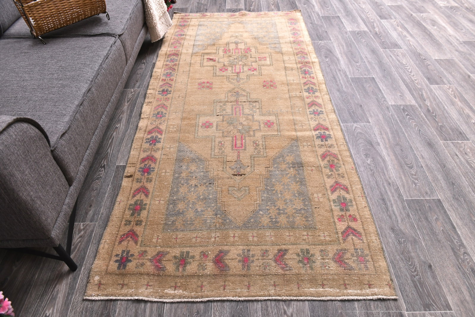 3'9'' x 8'2'' Turkish Vintage Runner Rug - 1872 - 3