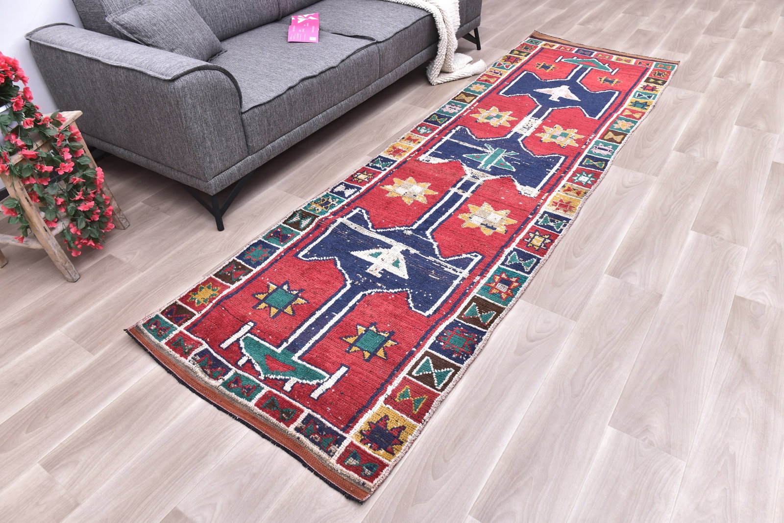 3'1'' x 10'6'' Vintage Wool Runner Rug - 240712 - 2