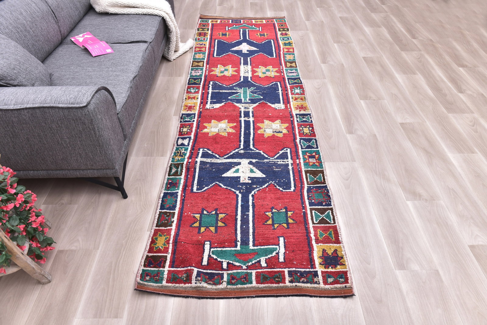 3'1'' x 10'6'' Vintage Wool Runner Rug - 240712 - 3