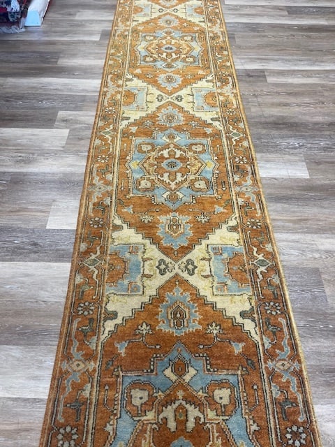 Vintage Indo-Persian Geometric Serab Runner-4293 - 3