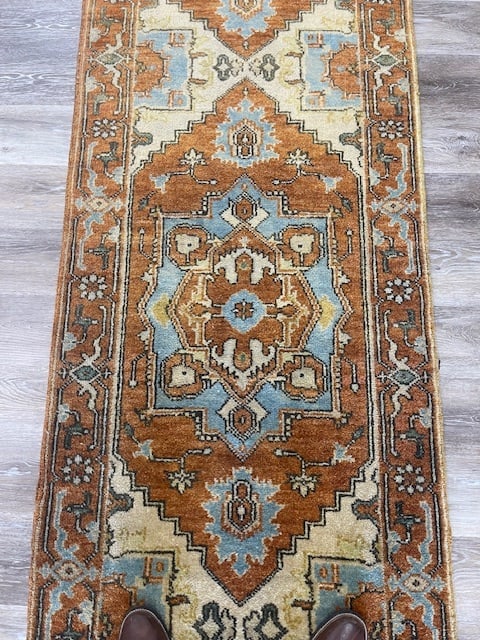 Vintage Indo-Persian Geometric Serab Runner-4293 - 7