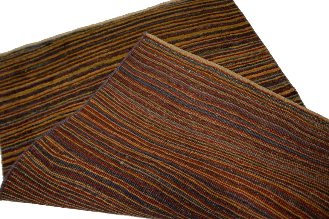 Vintage Multicolored Stripes Tribal 3X4 Gabbeh Persian Rug - 12
