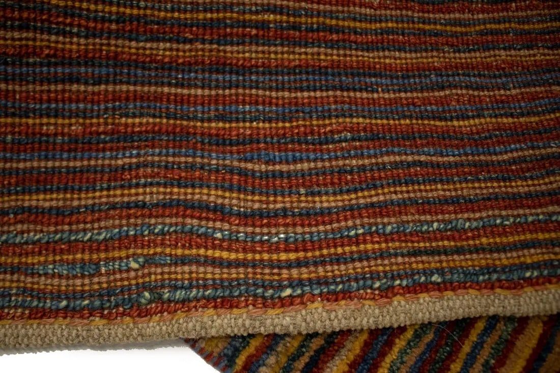 Vintage Multicolored Stripes Tribal 3X4 Gabbeh Persian Rug - 13