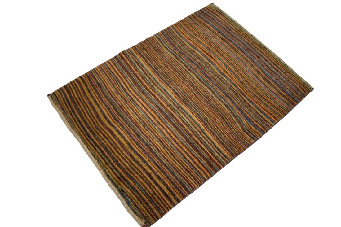 Vintage Multicolored Stripes Tribal 3X4 Gabbeh Persian Rug - 4