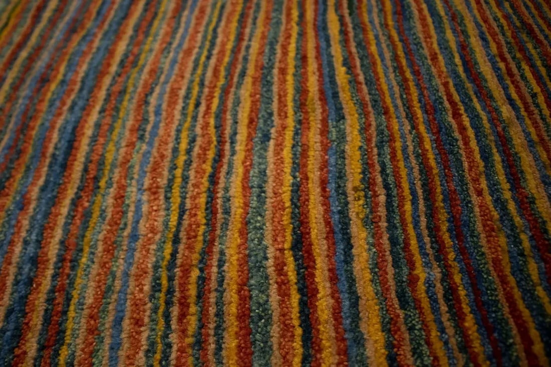 Vintage Multicolored Stripes Tribal 3X4 Gabbeh Persian Rug - 8