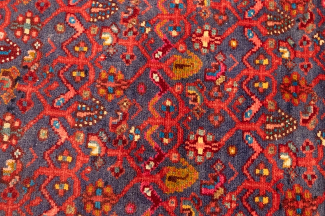 Vintage Purple Tribal 2'9X4'3 Tajabad Persian Rug - 10