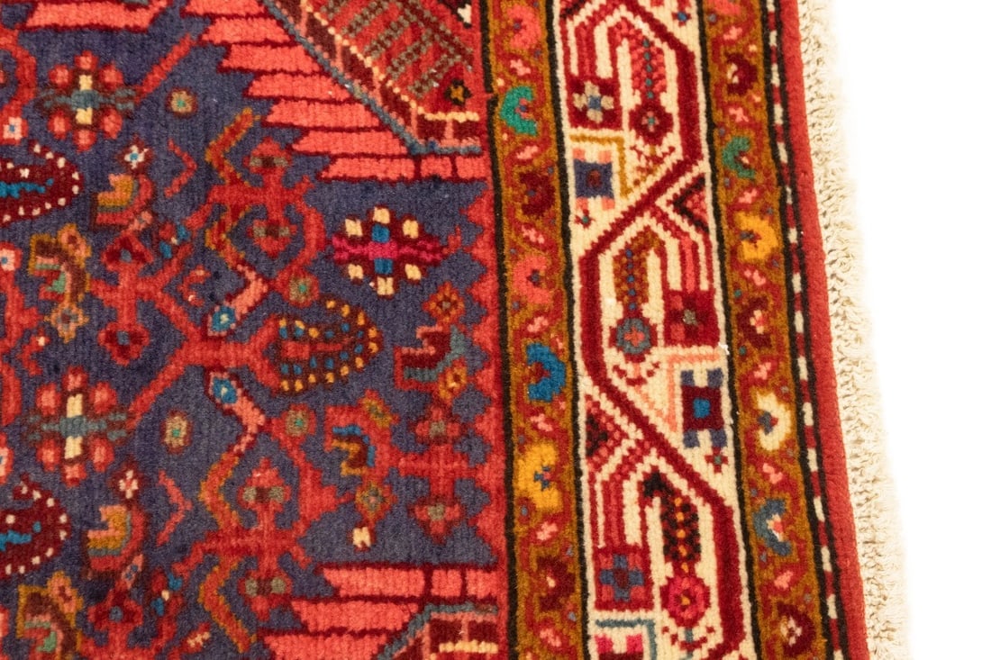 Vintage Purple Tribal 2'9X4'3 Tajabad Persian Rug - 11