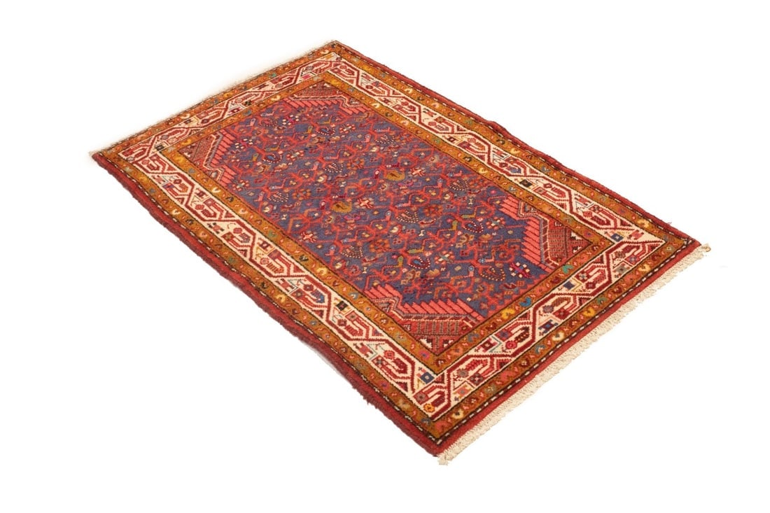 Vintage Purple Tribal 2'9X4'3 Tajabad Persian Rug - 4