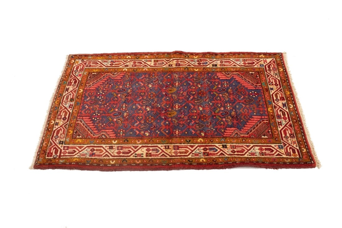 Vintage Purple Tribal 2'9X4'3 Tajabad Persian Rug - 5